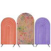 Graffiti Thema Lila Orange Geburtstag Bogen Hintergrund Bausatz